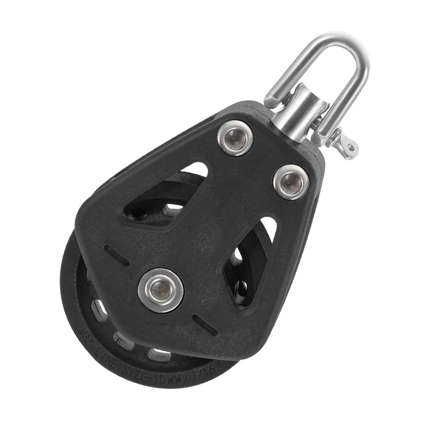 Sailboat Pulley Nylon Stainless Steel Single Crane Pulley Block Swivel Wheel Lifting Rope Block Marine Accessory