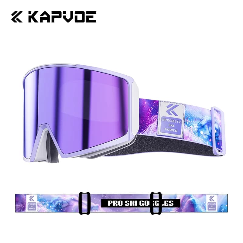 Kapvoe Occhiali da sci fotocromatici Snowboard Maschera antiappannamento per donna Uomo Kit di occhiali Protezione UV400 Occhiali da neve Motoslitta Inverno