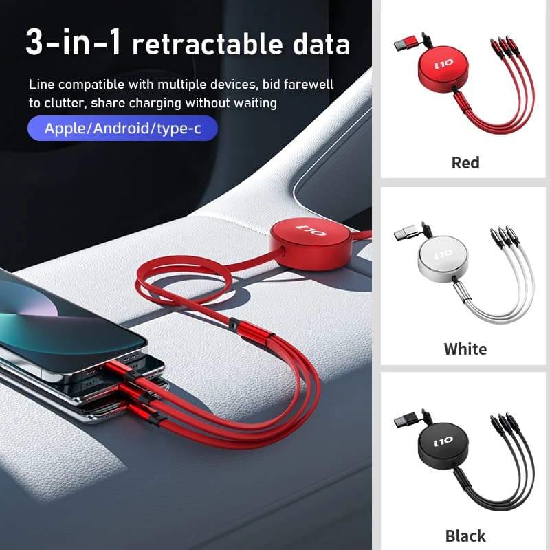 For Hyundai Car Logo 3-in-1 Fast Charger Laser Engraving Emblem Data Wire i10 I10 N Line 2009 2010 2011 2012 2013 2019 2020 2021