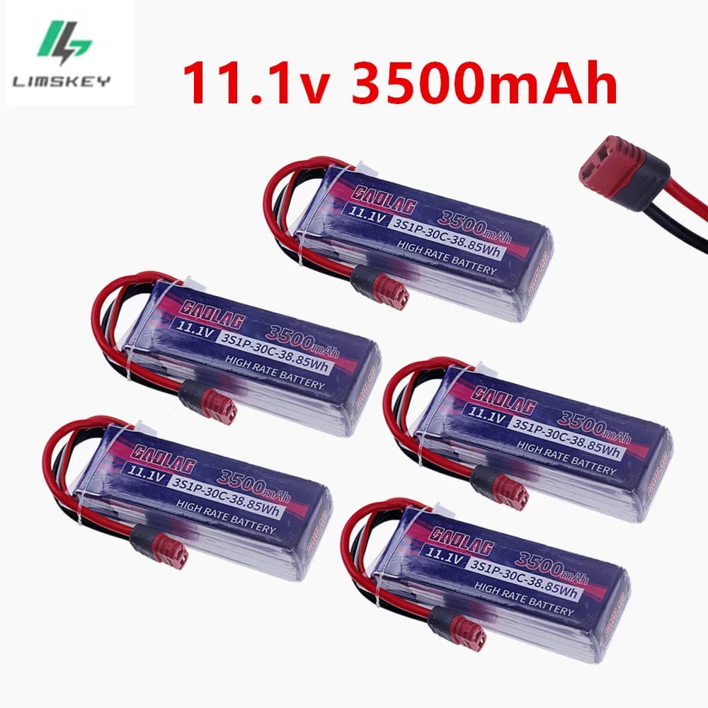 Batteria Lipo 3S 11.1V 3500mAh 30C con connettore T Deans per camion auto elicottero drone nave barca giocattoli RC batteria 11.1v