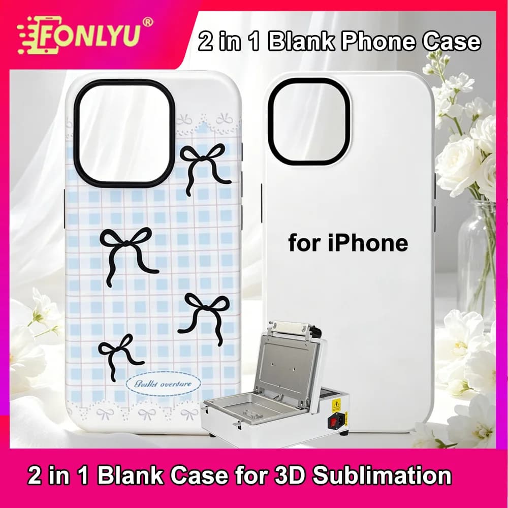 FONLYU 2 in 1 Sublimation Phone Case Blanks for iPhone 17 16e 16 15 14 13 12 Air Pro Max Plus Heat Press Print DIY Cases Cover
