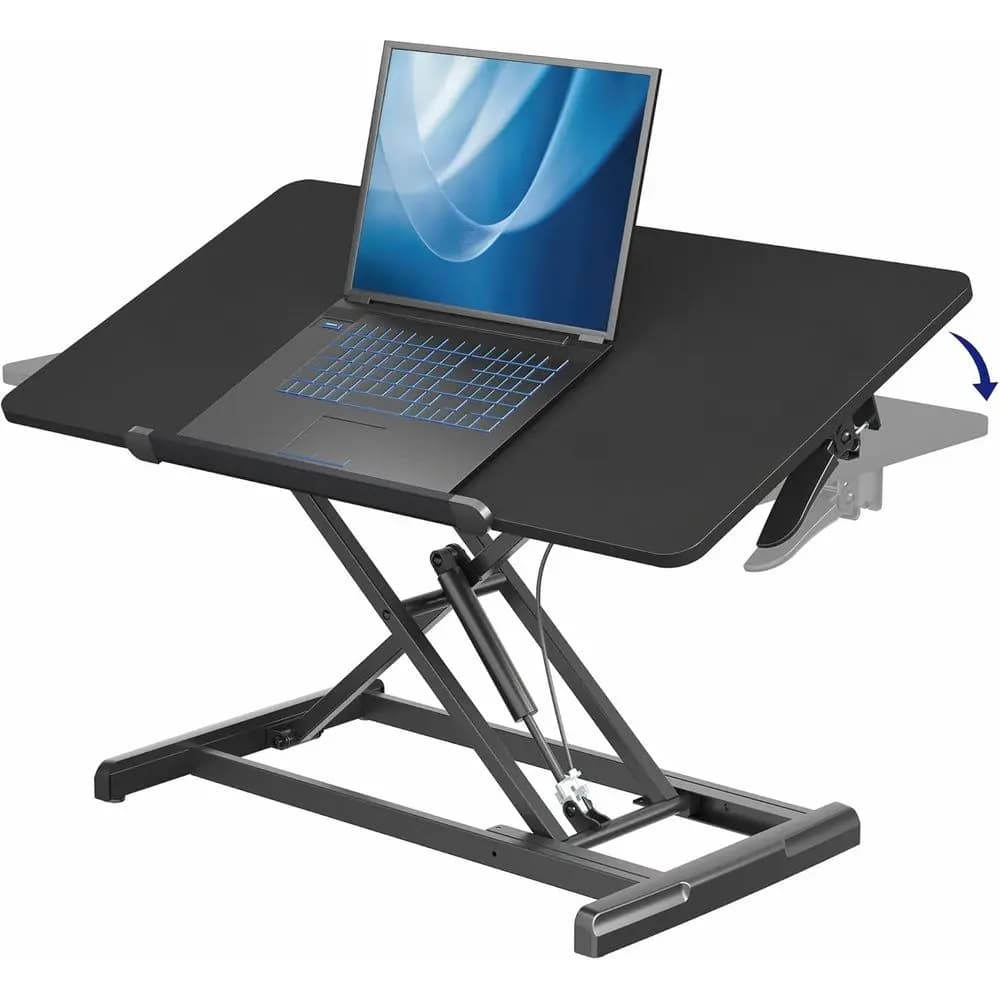 Convertitore per scrivania regolabile in altezza da 36 pollici, per passare da seduto a in piedi rapidamente, con piano singolo e supporto per tastiera, postazione di lavoro per laptop, Drating