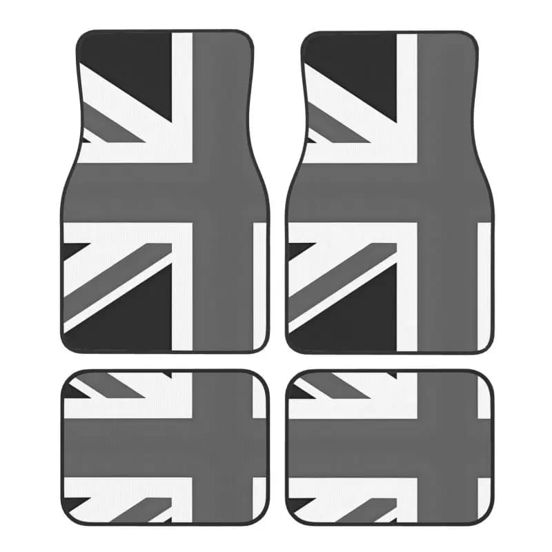 Union Jack 4-piece Custom Car Mats Front and Back Set United Kingdom Flag for Mini Cooper Car Mat Accessories Decor Universal