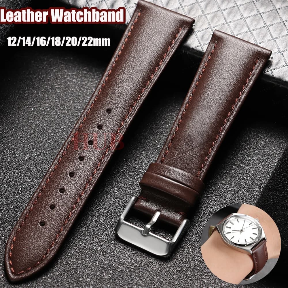 Men's casual leather strap 12mm 14mm 16mm 18mm 20mm 22mm men's Accessories for spare watches Black brown wrist straps