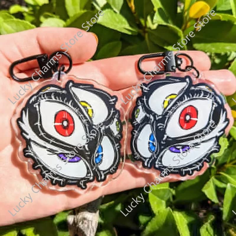 Creepy Multi-Eyeball Gothic Acrylic Bag Charm Weird Cartoon Eye Design Alternative Style Backpack Decor Accessory