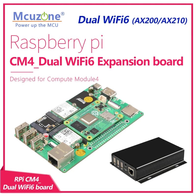 Raspberry expansion card plus CM4 Dual WiFi6, PCIe M.2 A-KEY, support AX210,MT7922
