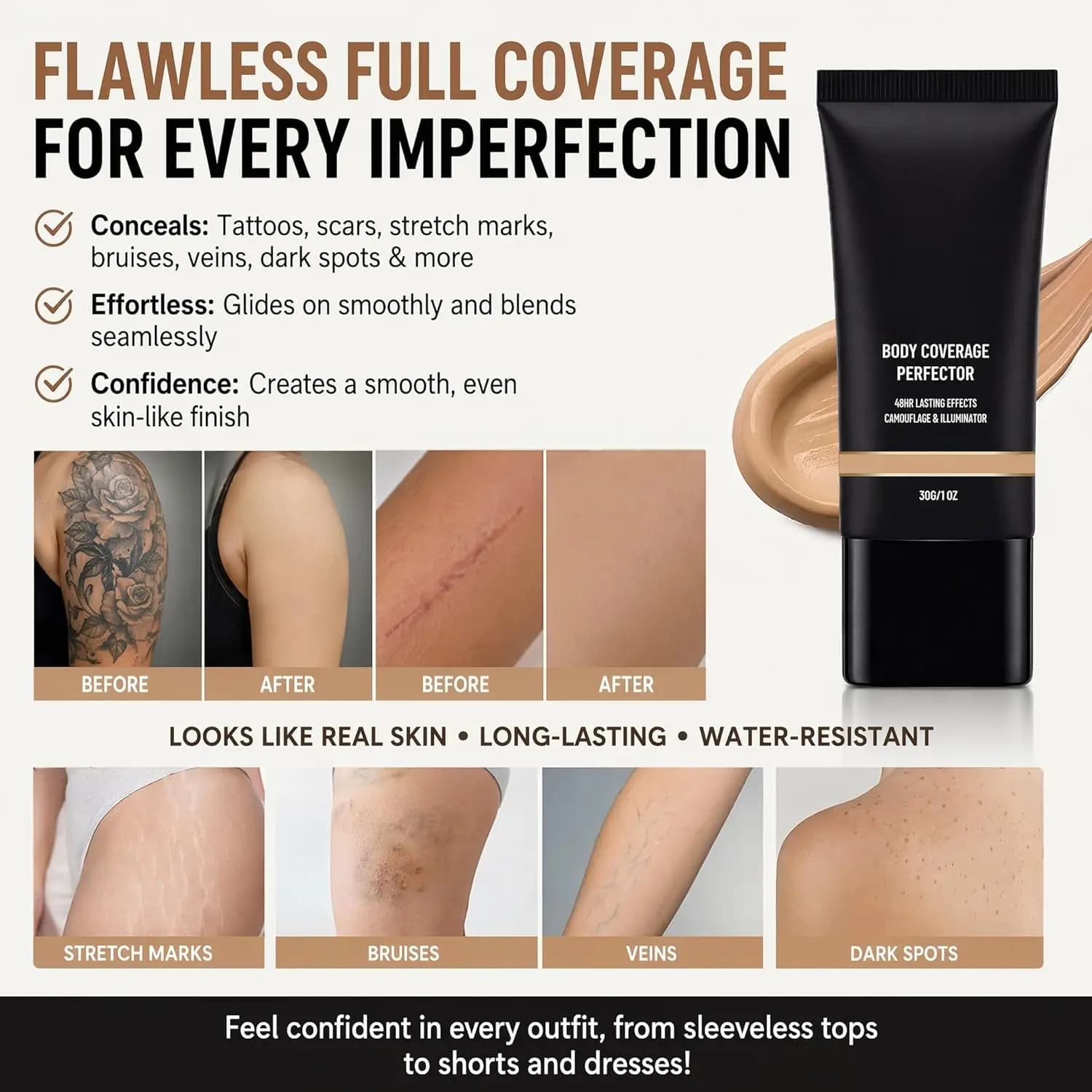 Waterproof Body Concealer Makeup Tattoo Cover Up Cream Invisible Scar Brightening Multi Color Skin Foundation