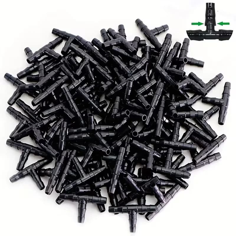 Watering Nozzle, Garden Hose Nozzle, Irrigation Cross Connector, Plastic Drip Irrigation Hook, Hydroponic Three-Way Connector