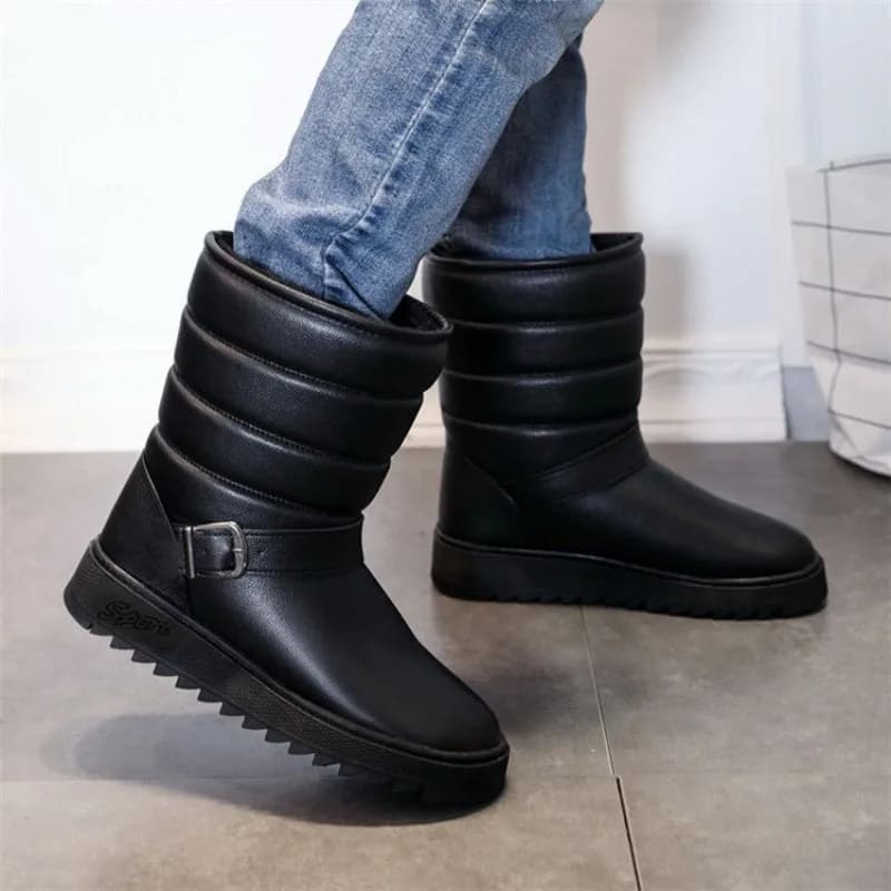 Men's Winter Thermal Snow Boots Waterproof Anti-Slip High-Top Outdoor Boots with Thickened Cotton Lining Footwear for Men