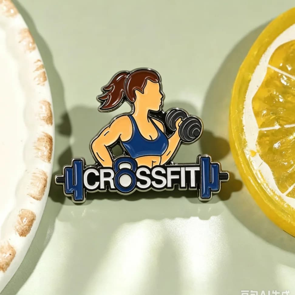 Crossfit Fitness Girl Enamel Lapel Pin Brooch Dumbbell Weightlifting Badge Backpack Clothing Decor Wholesale Jewelry Friend Gift