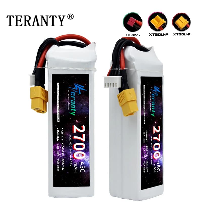 2/4 pz 4S LiPo batteria 14.8V 2700mAh 45C per auto RC con Deans Plug XT60 connettore per RC auto elicottero Drone barca aereo