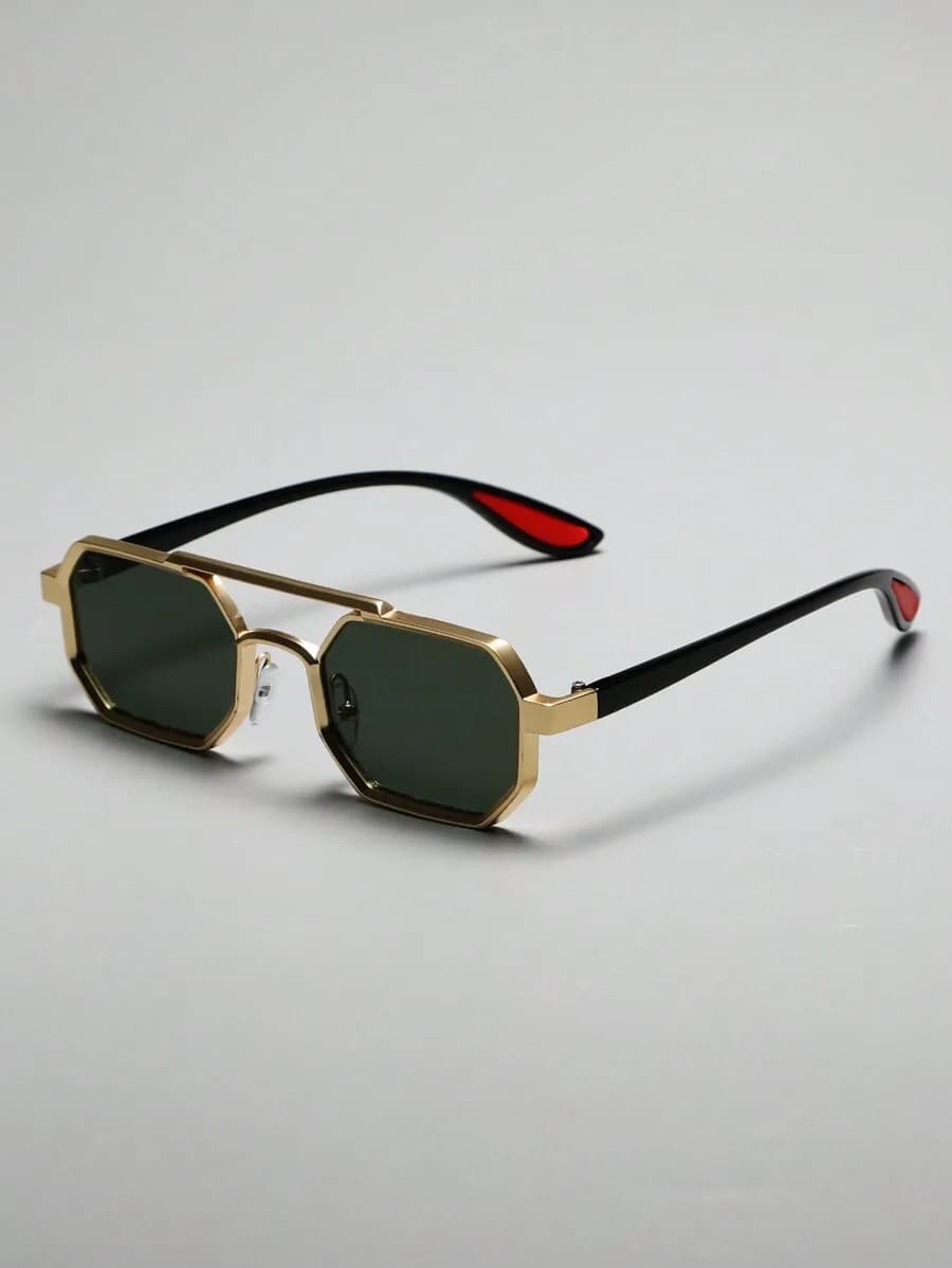Occhiali da sole unisex con montatura geometrica in metallo, piccoli e medi, casual e alla moda, per l'estate, la spiaggia, le vacanze e i viaggi all'aperto.