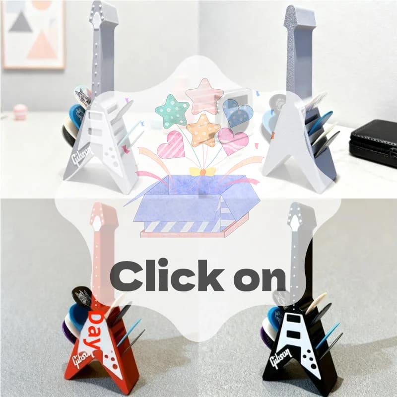 3D Printed Guitar Picks Holder Box Organizer Display Case Guitar Pick Storage Box Portable Design Storage Solution