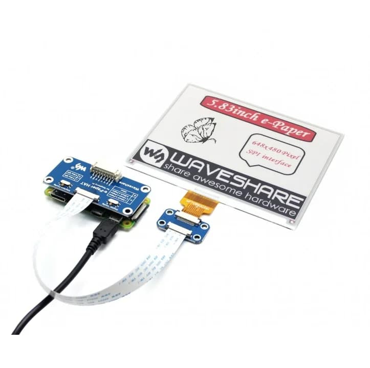 Waveshare e-Paper HAT from 5.83 inches (B),648×480, E-Ink display for Raspberry Pi, three red/black/white colors