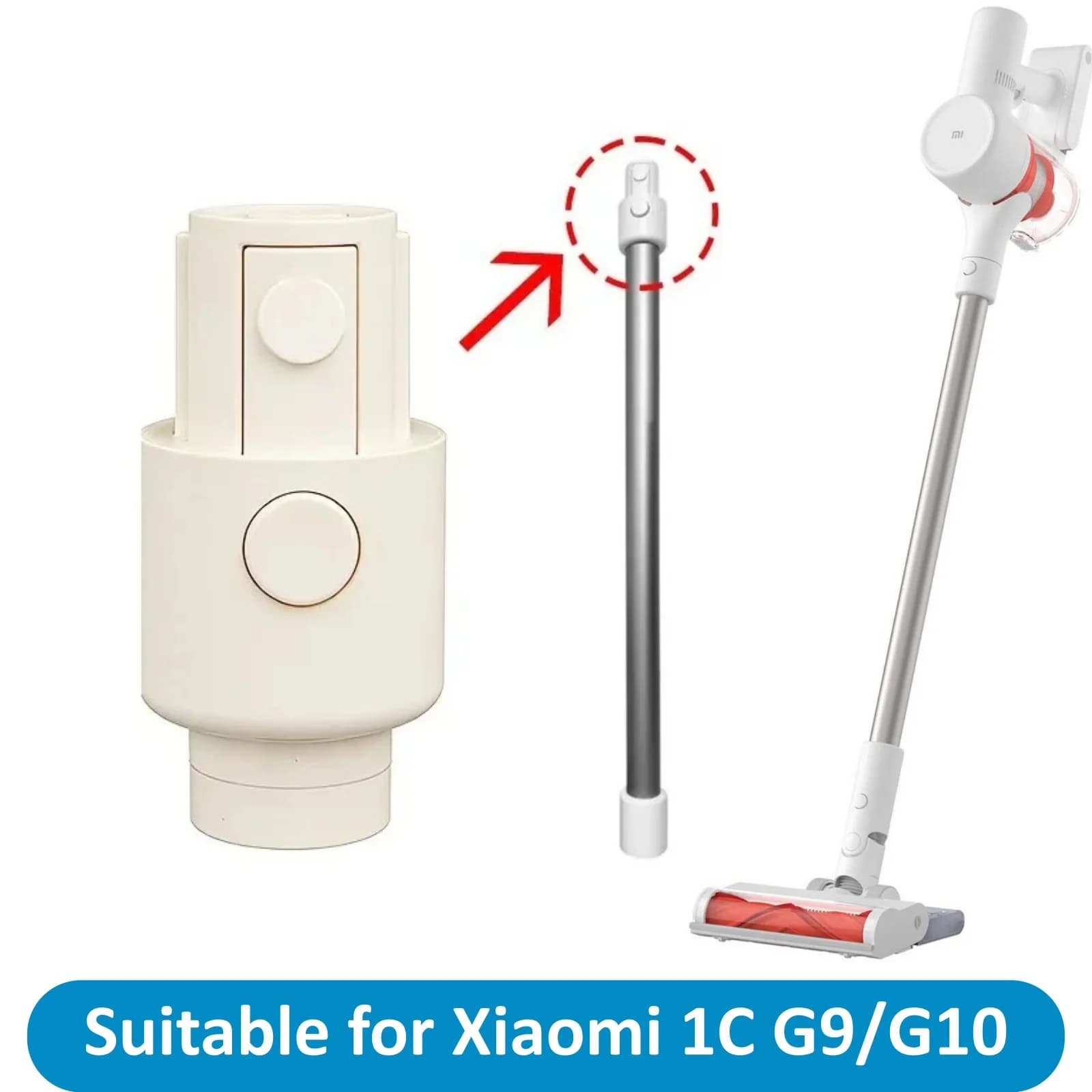 Adatto per aspirapolvere senza fili Xiaomi 1C Mijia G9/G10, connettore per tubo in alluminio/tubo di prolunga/asta telescopica, accessori.