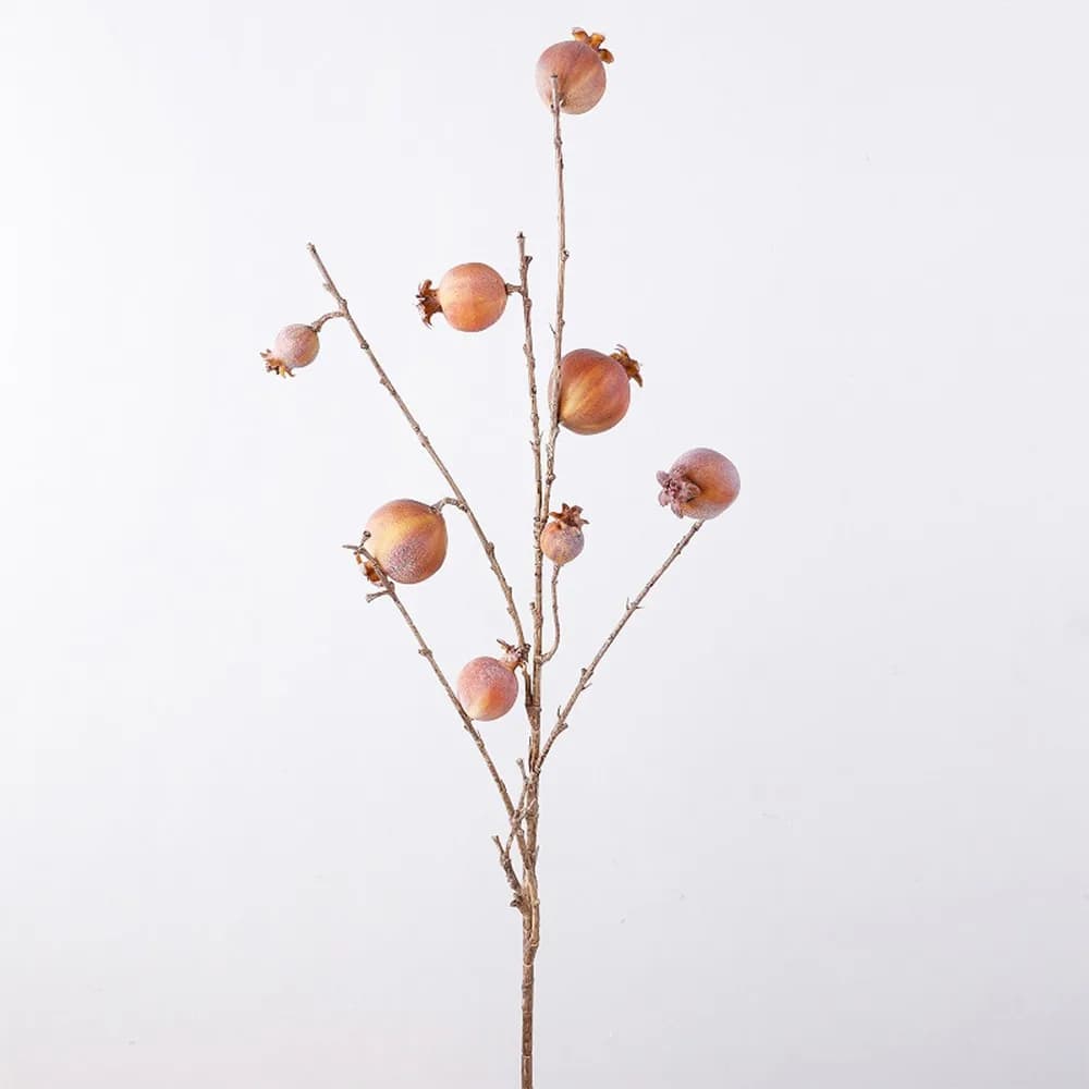 8 Artificial plastic pomegranate rallies, Foam Fruits Made in Hand, Realistic Decorative Coppers, Fin Plants for Birthday Decorations