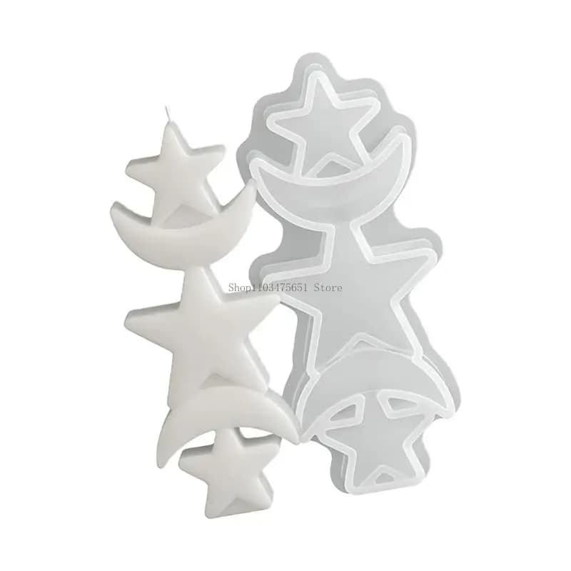 Sun Moon Star Silicone Mold Heatproof for Resin Casting Handmade Soap Gypsum Ornament Home Decoration