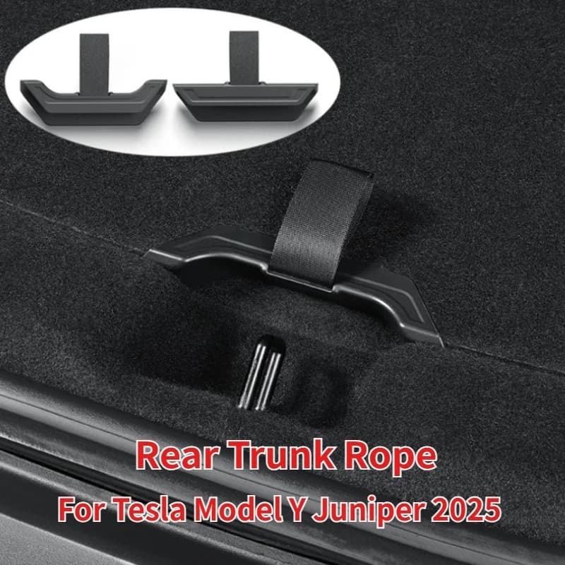 Tesla Model Y Juniper 2025 trunk cover handle, locking cord, draw handle, accessories