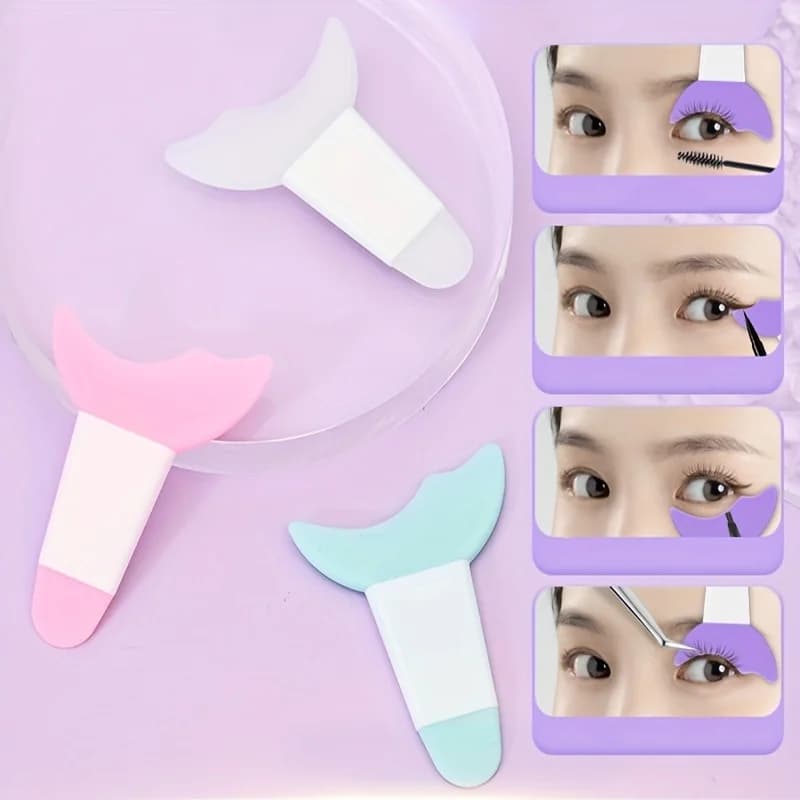 Auxiliary protective cover for eye makeup application, auxiliary tool for eye shadow makeup, reusable silicone eyeliner pad Templ