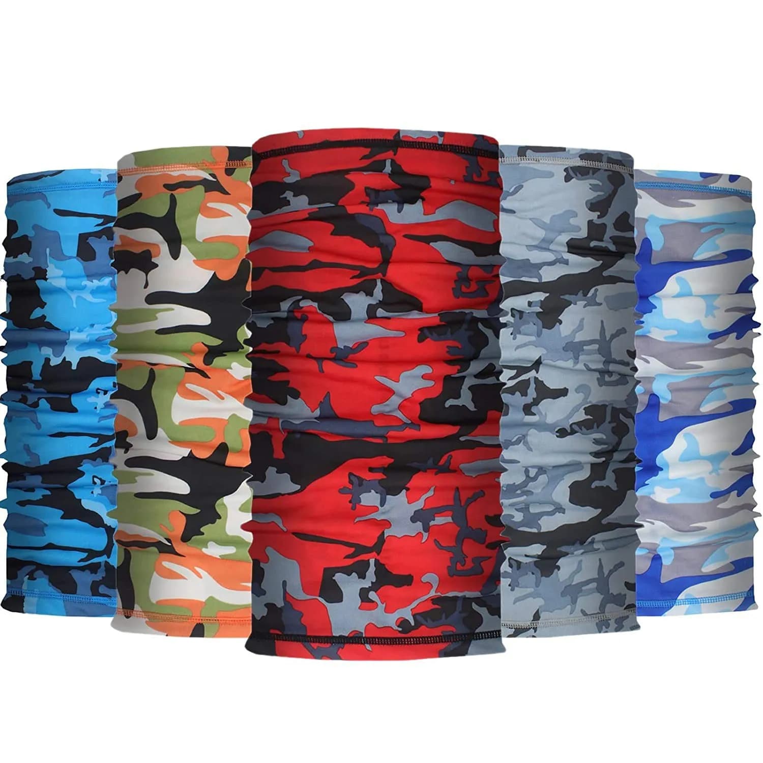 [MEGAL SALE]5 Pack Neck Gaiter Face Mask Mens Womens Balaclavas UV Scarf Multipurpose Headwear