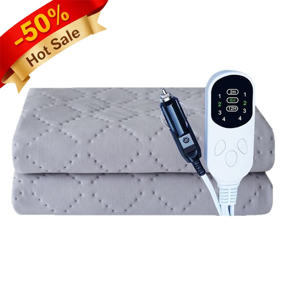Coperta riscaldata per auto Coperta per auto riscaldata 12V per camion SUV RV Coperta riscaldata portatile per campeggio 150X120CM/80cm