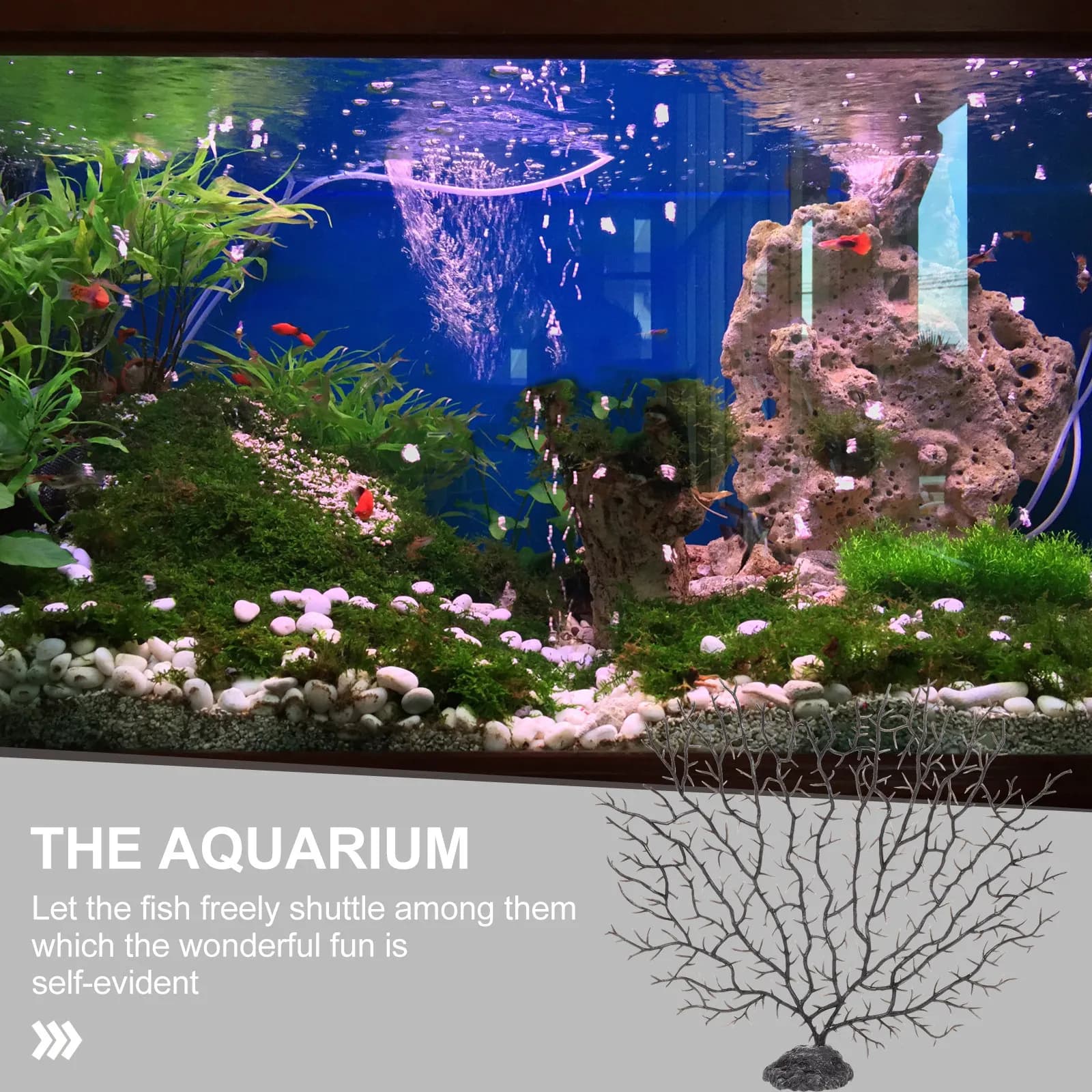 Albero di Corallo Artificiale, Pianta Acquatica Ornamentale Sicura e Non Tossica per Acquari, Decorazione Subacquea Vivace, Accessorio per Paesaggistica Acquatica