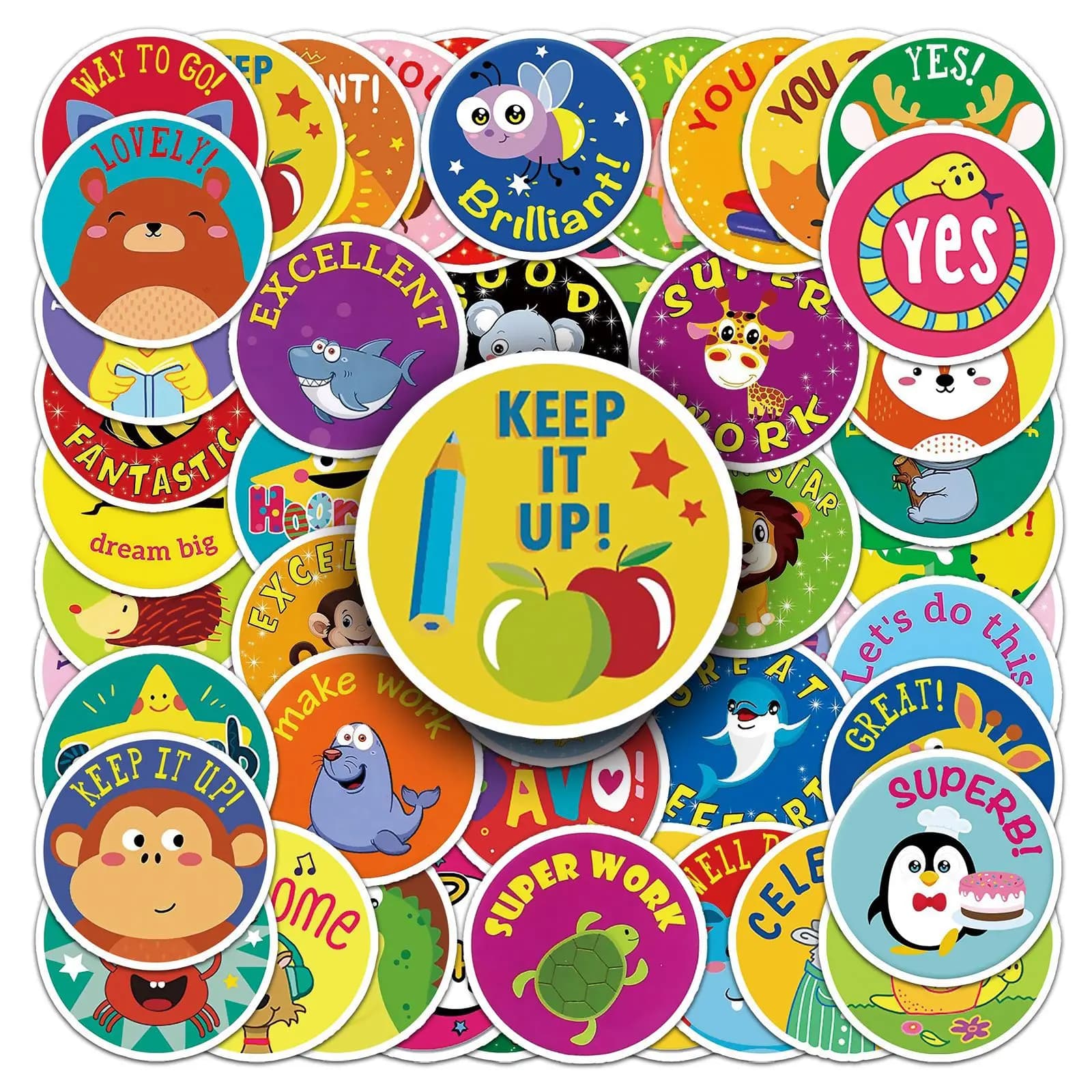 50Pcs Children's Reward graffiti DIY cartoon Decoratio phone Luggage Laptop Guitar Bike Skateboard fridge helmet Kid Toy sticker