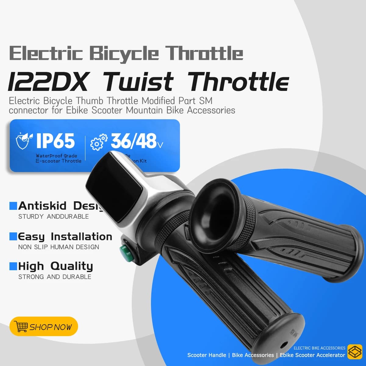 Acceleratore a pollice Ebike 122DX 36V 48V Acceleratore a destra ebike 6Pin SM Connettore per parti e accessori per biciclette elettriche Scooter