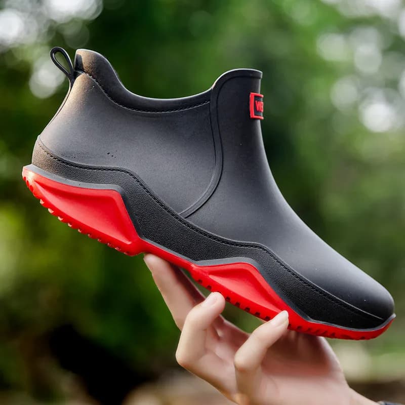Scarpe da Pioggia alla Moda, Stivali Impermeabili da Uomo, Scarpe in Gomma Antiscivolo per Cucina e Pesca