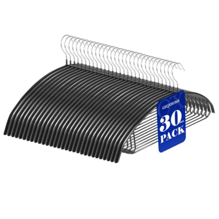Appendiabiti in metallo con rivestimento in PVC antiscivolo, senza impugnature sulle spalle, con gancio integrato e asta inferiore, adatti per maglioni, abiti e camicie.