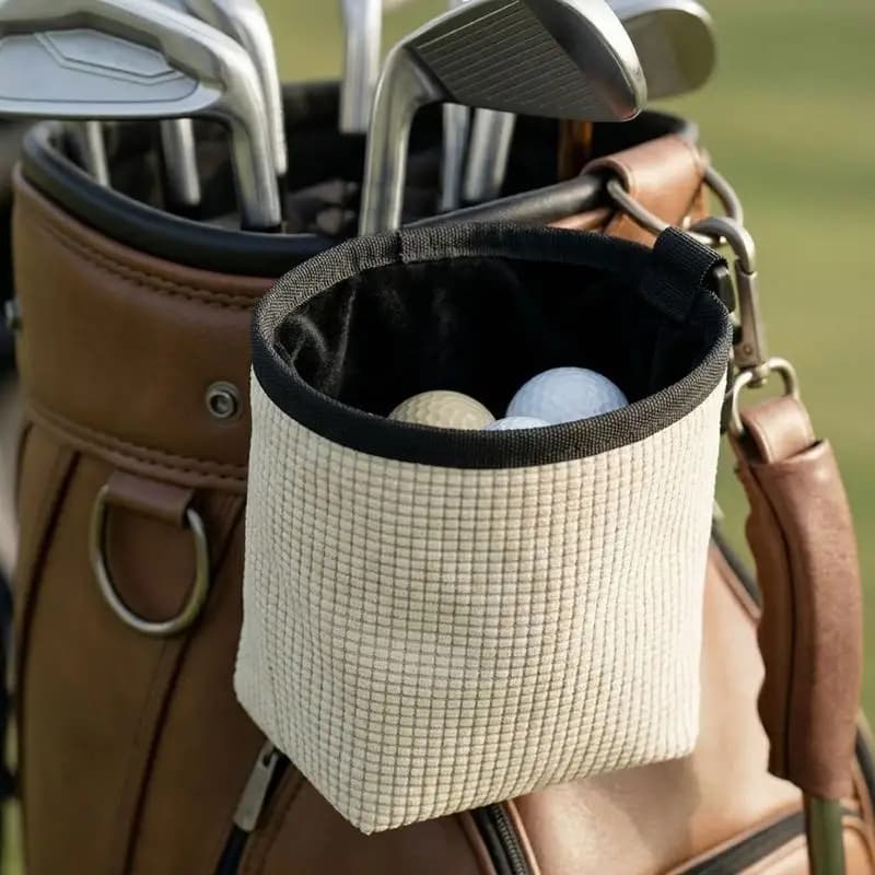 Sacchetti per pulizia da golf con fodera impermeabile Clip staccabile Borsa per pulizia palline da golf lavabile in per