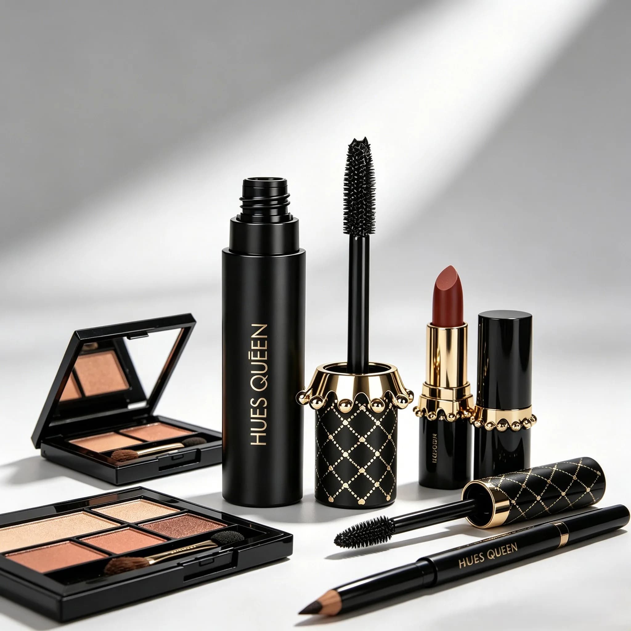 Black Gold Crown Tube Mascara Sweatproof Smudge Proof Non-clumping Black Mascara Long Curly Eyelash Extension Makeup