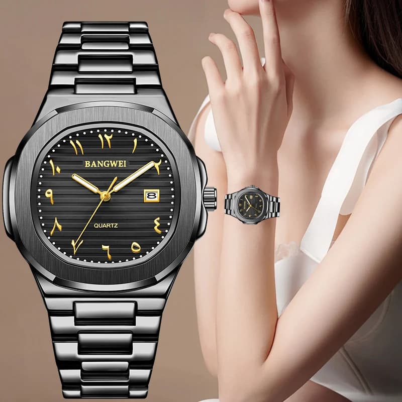 BANGWEI Original Design Women's Watch, Elegant, Fashionable, Classic, Luxury, Stainless Steel, Waterproof, Bright, Quartz, For Women