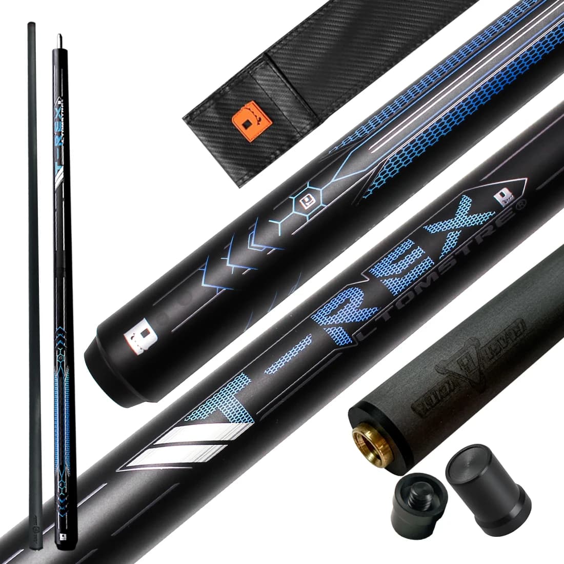 Little Monster Carbon Fiber 3 Pieces Short Break Jump Cue Pool Stick Breach 142cm 12.5mm Quick Joint with Leather Case