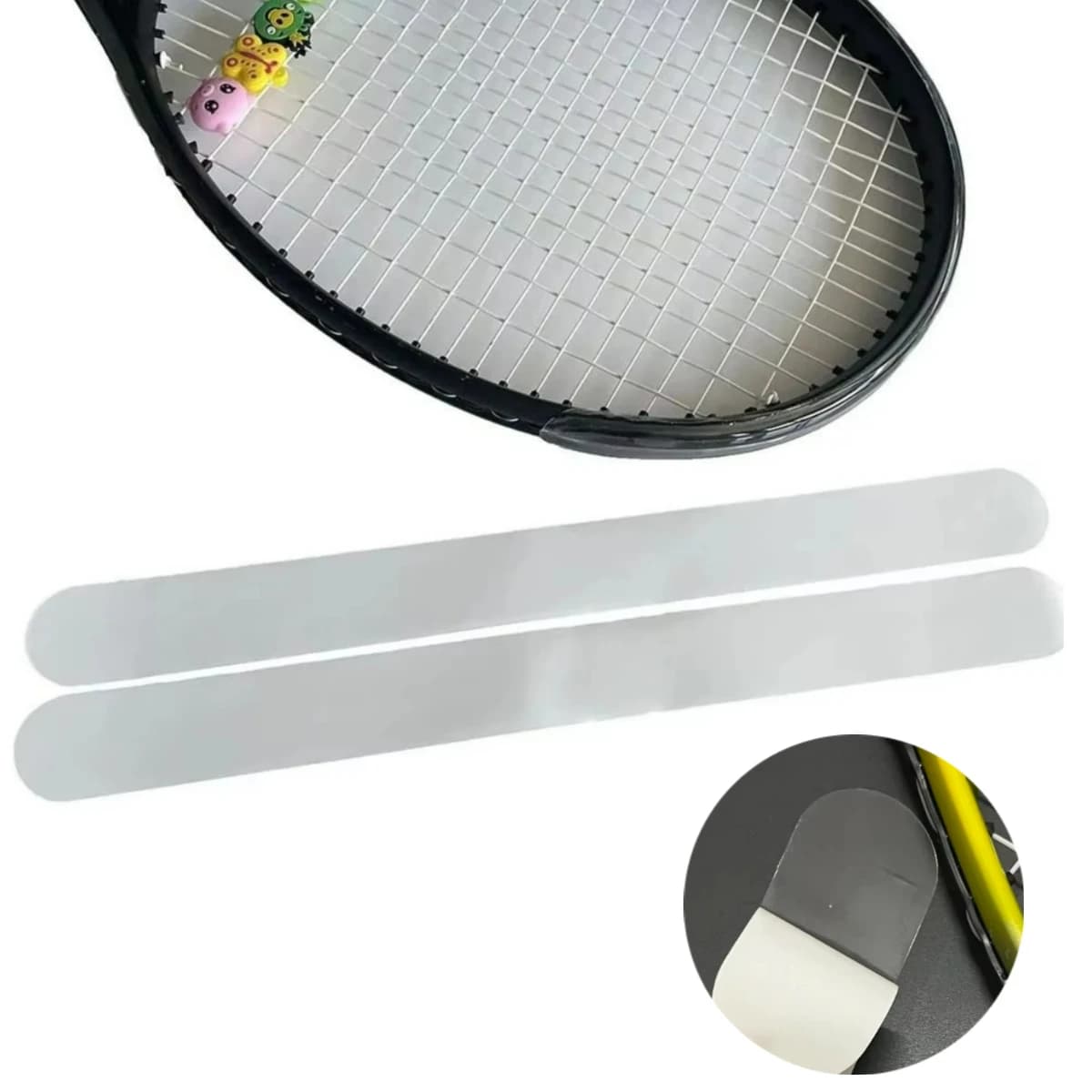 Thick Self Adhesive Tennis Racket Head Edge Protector Tape Transparent TPU Tennis Badminton Racket Frame Sticker Anti Paint Off