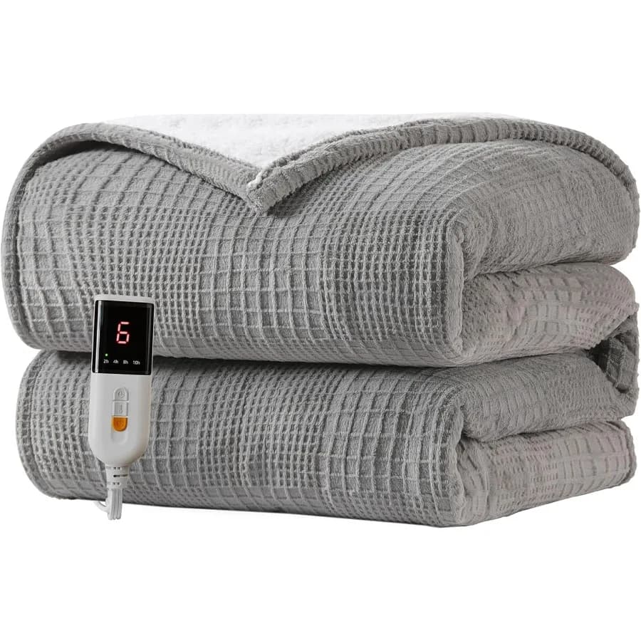 Coperta riscaldata Coperta elettrica da 50''X60''-Lancio riscaldante con 9 impostazioni di calore-2-10 ore Macchina certificata OffETL automatica era