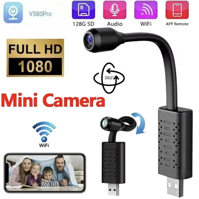 V380 PRO Mini telecamera 1080P HD USB Wireless Samll Telecamere Visione notturna Rilevazione movimento Sorveglianza Micro Cam Monitoraggio remoto