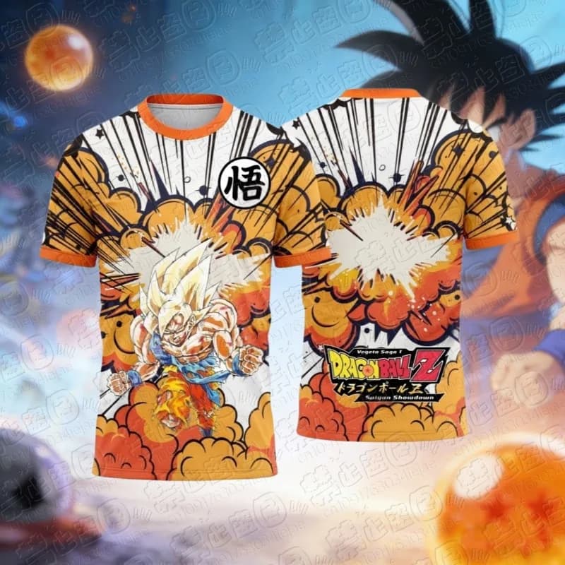 Soccer Jersey Graphic Dragon Ball Super Saiyan Goku 2026, T-Shirt Sports Summer Drying Boot for Men, Kids and Women's Clothing
