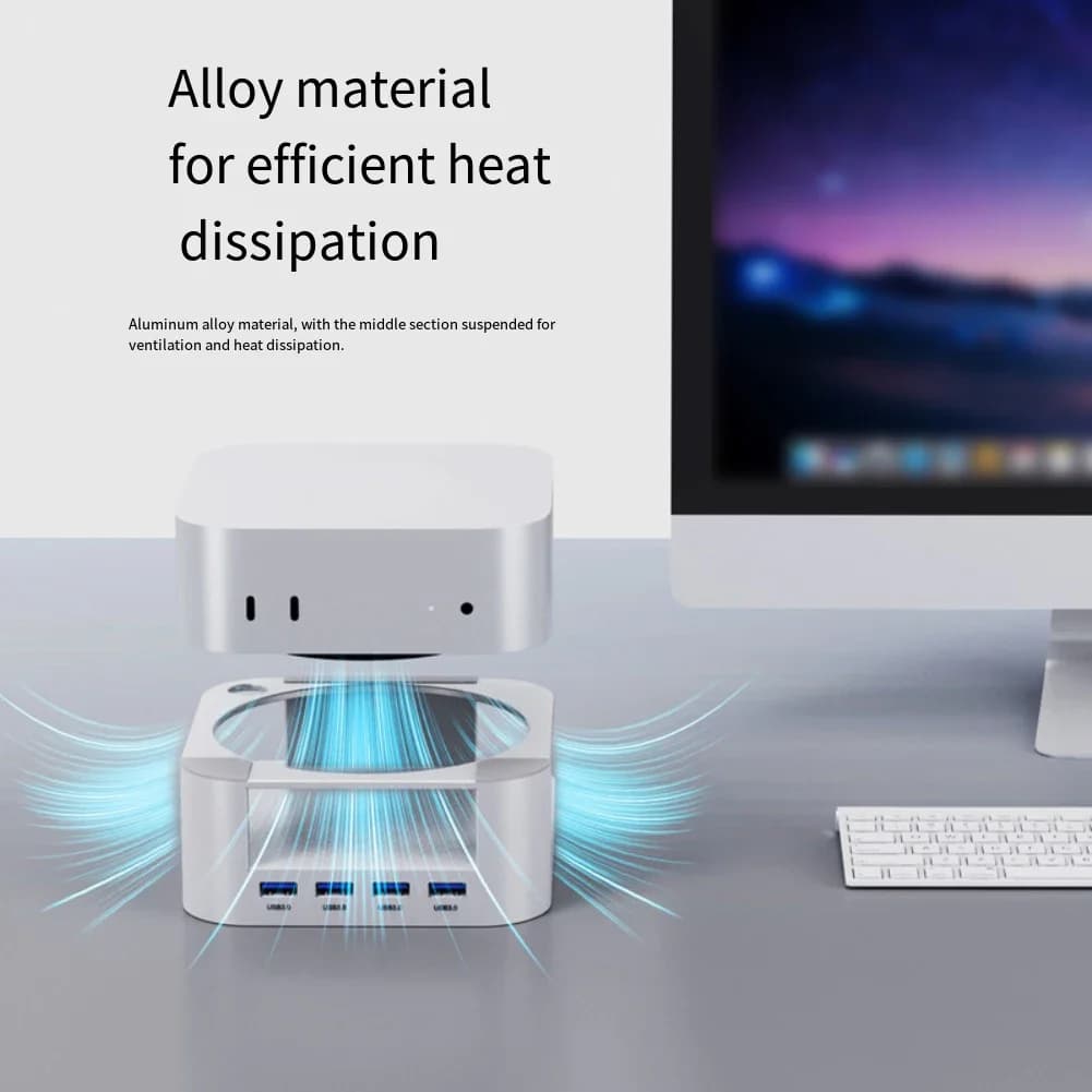 Docking Station in Alluminio Compatibile con Mac, Base USB 3.0 per un Setup Ottimizzato dello Spazio di Lavoro