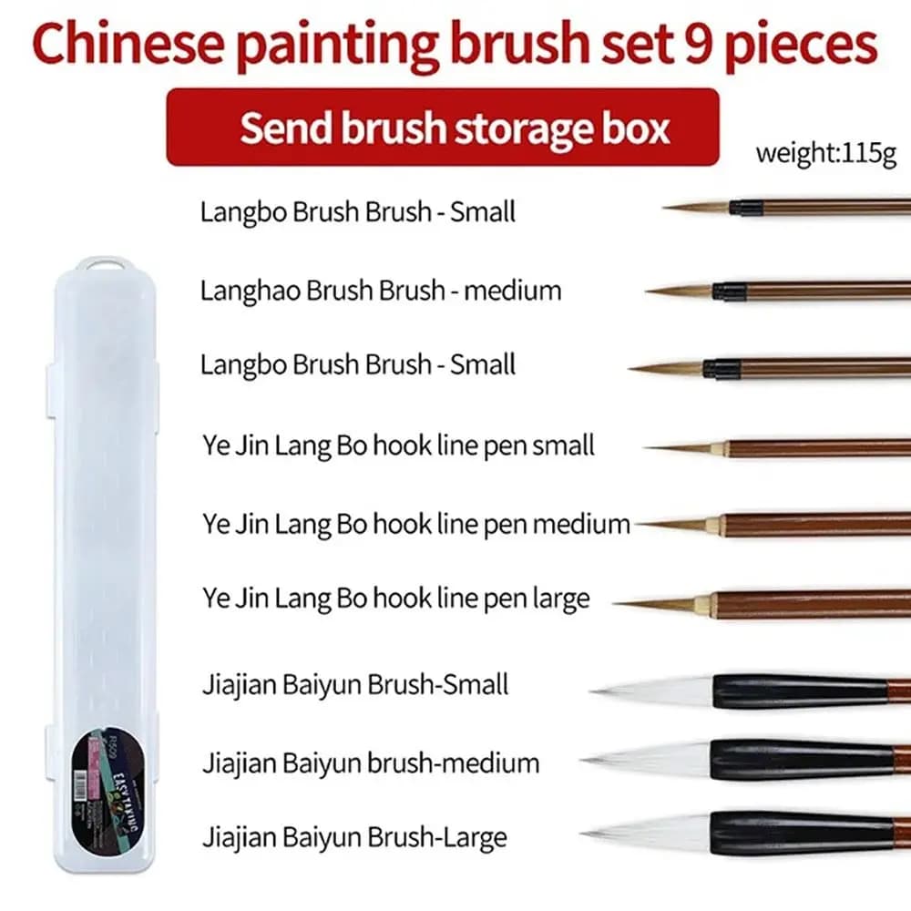 6/9/12/16Pcs Sumi Painting Writing Chinese Painting Brush Kanji Art Art Supply Calligraphy Brushes Set