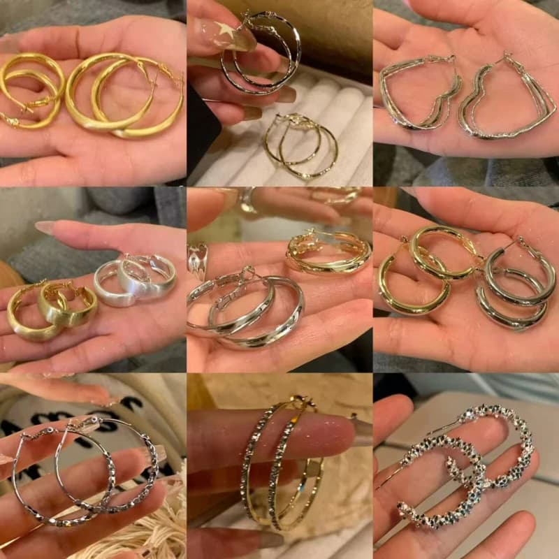 Nuovi Orecchini Quadrati in Metallo dal Design Esplosivo, Sottili ed Eleganti, Versatili, Anello in Oro di Lusso Leggero, Stile Semplice e Cool, Regalo per Ragazze, di Carattere