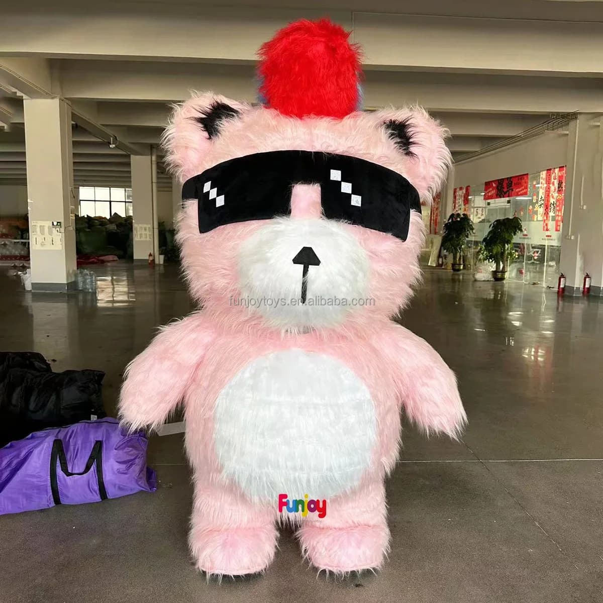 2m/2.6m Popular Giant Inflatable Cool Bear Mascot Costume With Sunglasses halloween Xmas Cartoon Animal Cosplay outfits