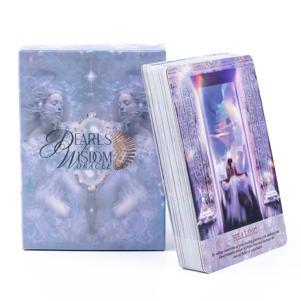 Pearl Wisdom Oracle Deck 10.4*7.3cm 44 Cards Delve Into The Ethereal Visuals Guiding You To Discover Deeper Significance