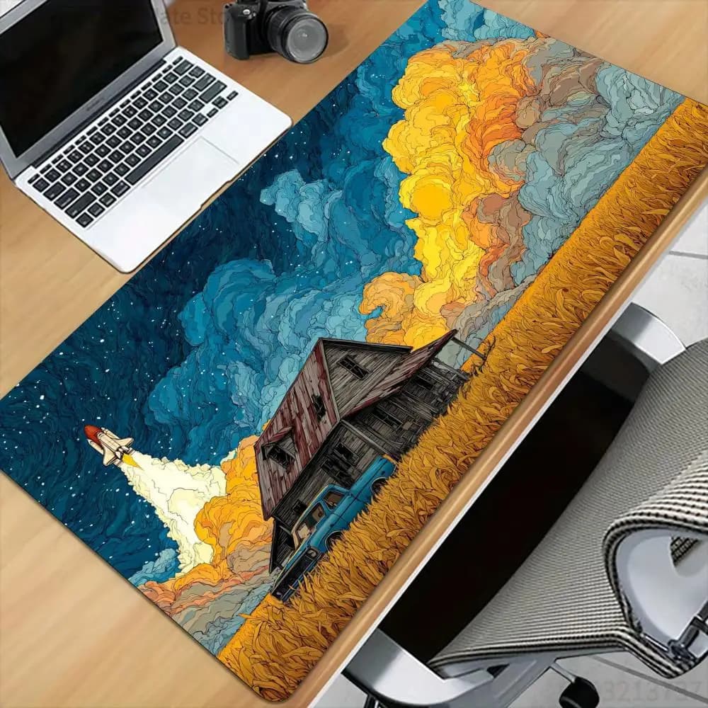 Art aesthetic rural cottage Mouse Pad Desk Mat Stitched Edge Non-Slip Durable pad for computer mouse Gaming pads tapis souris