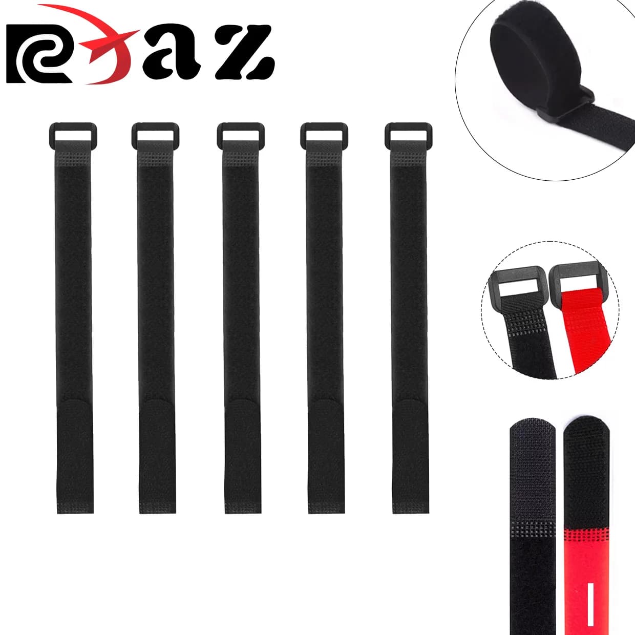 RCXAZ 5 pezzi nero o rosso durevole cinghia antiscivolo per batteria auto RC RC Creper Traxxas TRX4 TRX6 Axial SCX10 YK4082