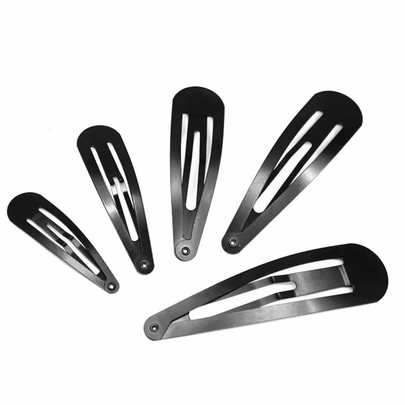 20PCS 8.0cm Clip di capelli a scatto grande in metallo nero per donne capelli spessi grandi barrette laterali forcine per capelli Clip per ragazze archi fai da te