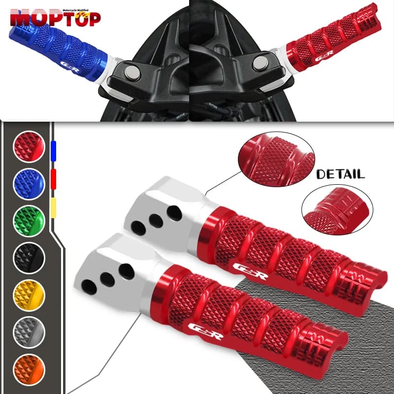 Moto di Alluminio di CNC Poggiapiedi Passeggero Pedale Pedane Posteriori Set Per gsr600 gsr750 GSR600 GSR750 2006-2010
