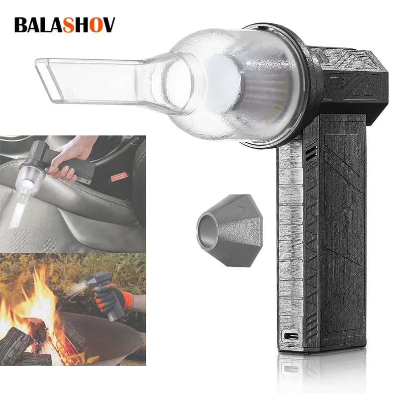 Potente ventilatore elettrico per spolverino, ventilatore a getto, ventilatore violento senza spazzole, mini ventilatore turbo portatile, asciugacapelli, aspirapolvere per auto