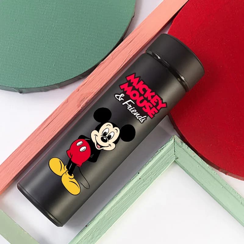 Borraccia Termica Smerigliata in Acciaio Inossidabile da 500 ml con Motivo Anime Mickey Mouse, Tazza per Acqua, Gourde, Regali di Compleanno