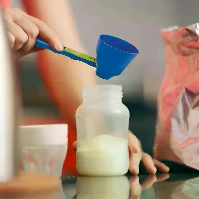 Material Mess-Free Protein Powder Scoop - Sliding Funnel For Milk & Supplements Kitchen Gadget For All Occasions Measuring Spoon
